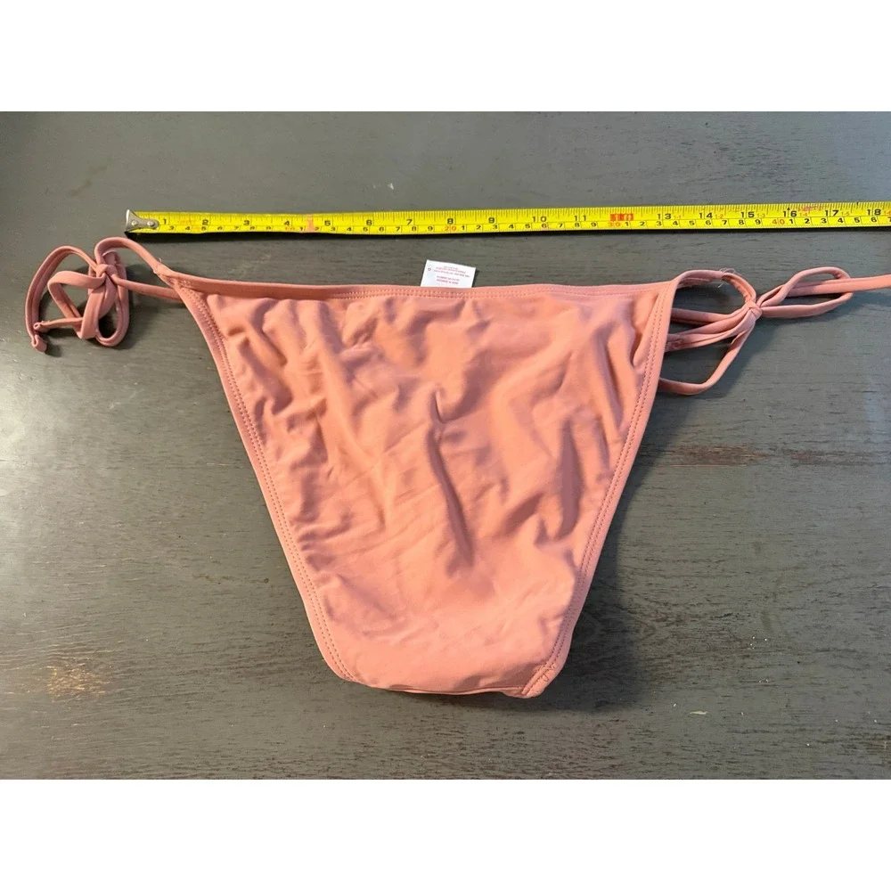Xhilaration Womens Large Dusty Rose Pink Side Tie Bikini Bottom Swimsuit L